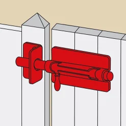 Verrou de box + gâche D8 Acier zingué Afbat
