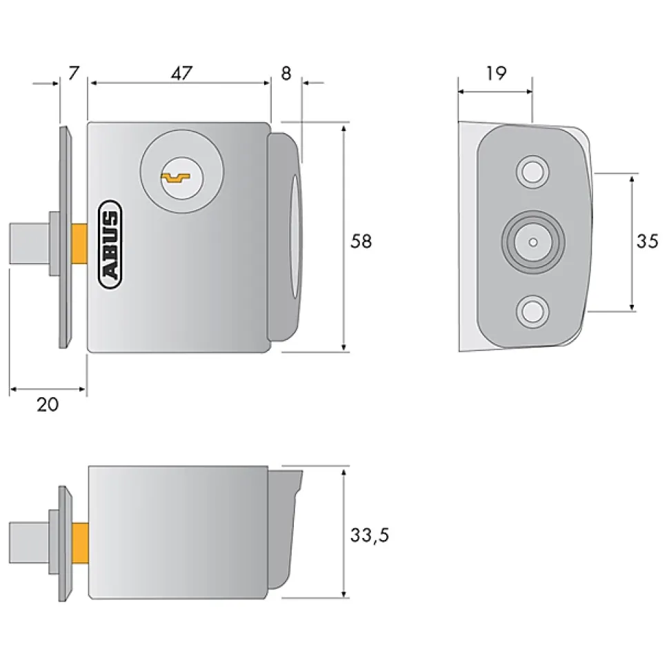 Verrou de fenêtre Abus blanc en saillie
