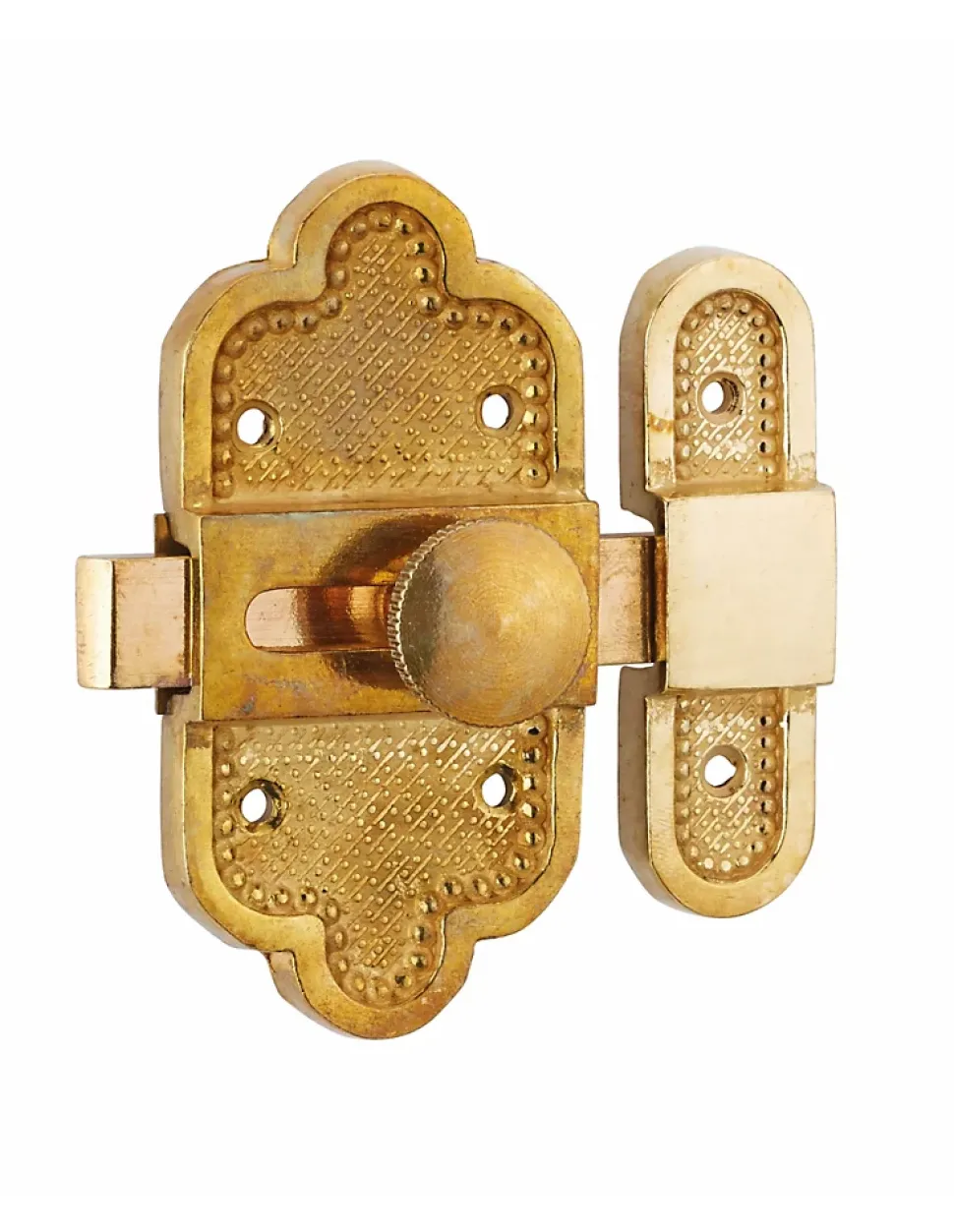 Verrou de meuble Louis XVI, 40x80mm, laiton patiné - THIRARD