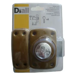 Verrou de sûreté 40 mm doré Diall + 3 clés