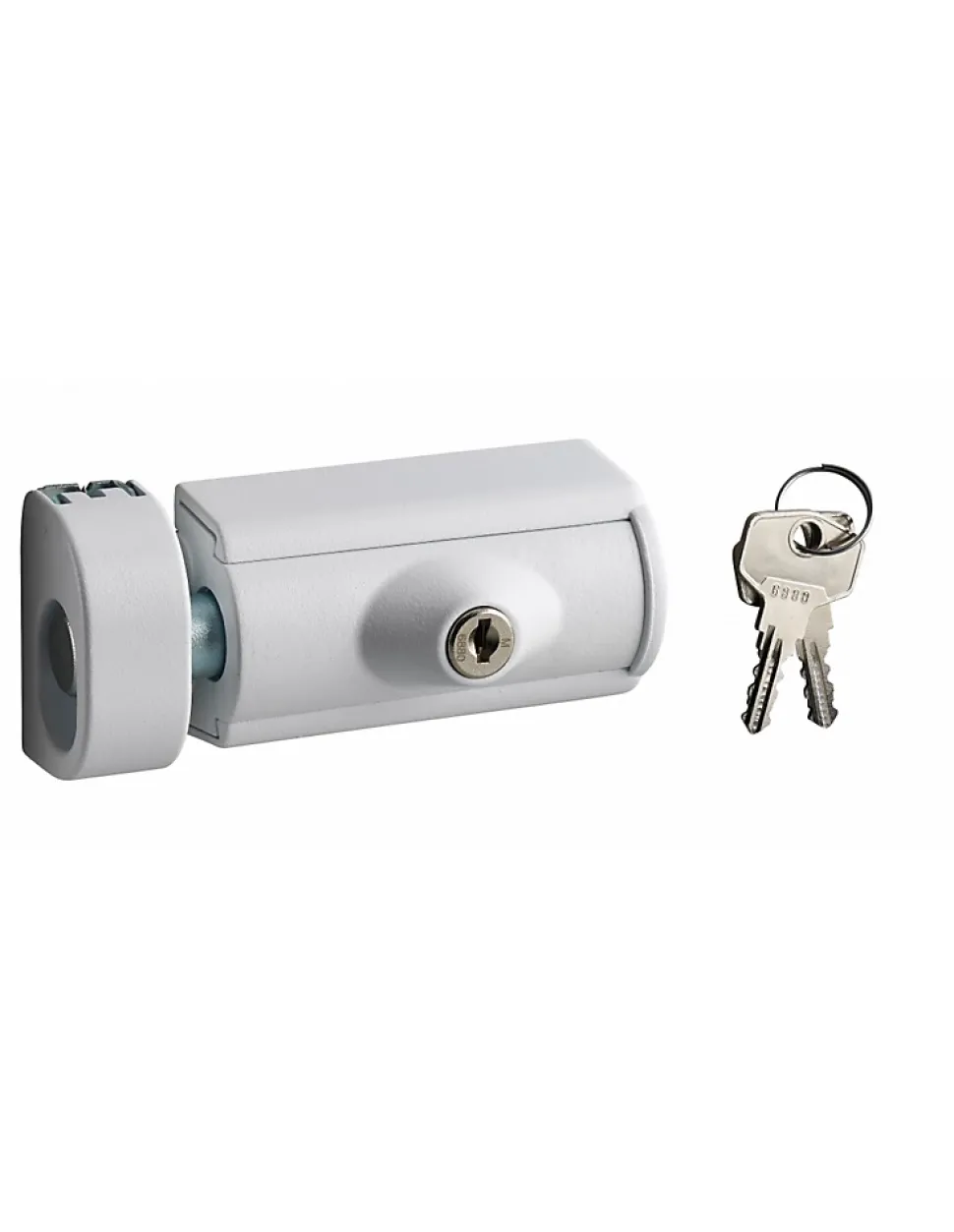 Verrou en applique à clé pour fenêtre bois, blanc, 2 clés - THIRARD