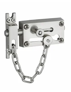 Verrou entrebailleur pour porte d'entrée, chaîne en acier, 81mm - THIRARD