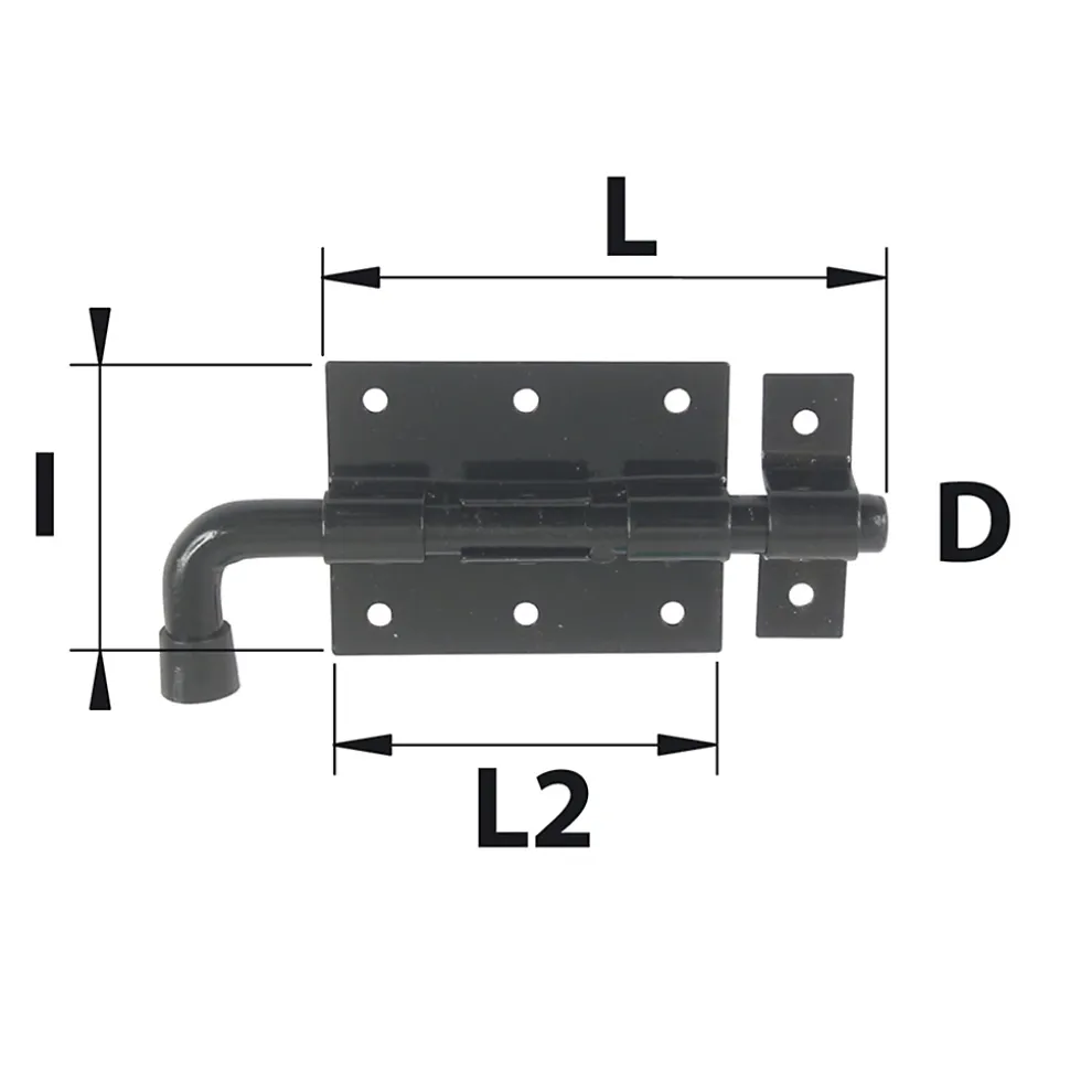 Verrou pistolet + gâche Ø10 noir Afbat