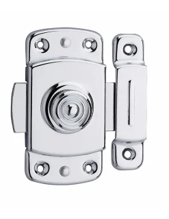 Verrou pour porte d'ameublement, 40mm, laiton chromé - THIRARD