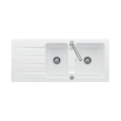 Vidage automatique 2 bacs CUIPD243 pour évier Villeroy & Boch ARCHITECTURA - Siphon gain de place