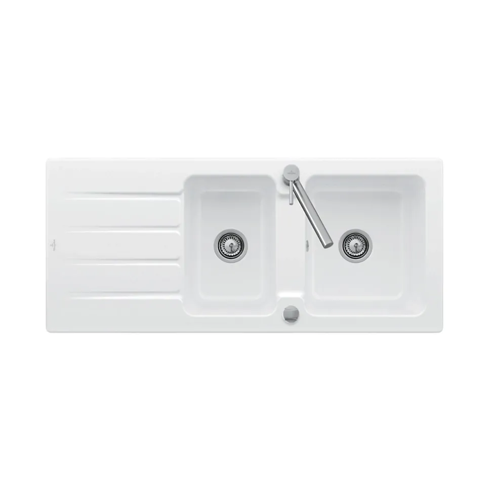 Vidage automatique 2 bacs CUIPD243 pour évier Villeroy & Boch ARCHITECTURA - Siphon gain de place