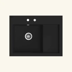 Vidage automatique gain de place 1 bac CUIPD013 pour évier granit - Siphon gain de place