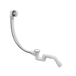 Vidage baignoire avec trop-plein - Bonde chrome - Flexible