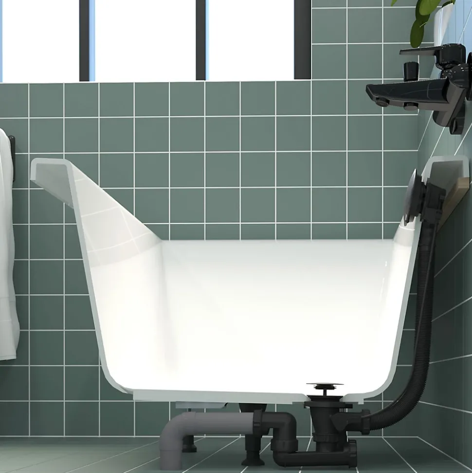 Vidage de baignoire automatique à câble sortie orientable à 360° Valentin finition blanche