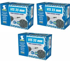 Vis Auto Perceuse 35 mm Semin - Fixation des Plaques de Plâtre sur l'Ossature - Intérieur - Boîte de 1000 Pièces (Lot de 3000)