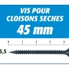 Vis Auto Perceuse 25 mm Semin - Fixation des Plaques de Plâtre sur l'Ossature - Intérieur - Boîte de 1000 Pièces (Lot de 5000)