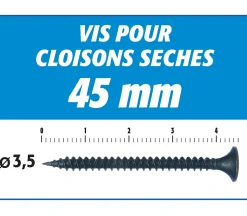 Vis Auto Perceuse 25 mm Semin - Fixation des Plaques de Plâtre sur l'Ossature - Intérieur - Boîte de 1000 Pièces (Lot de 5000)