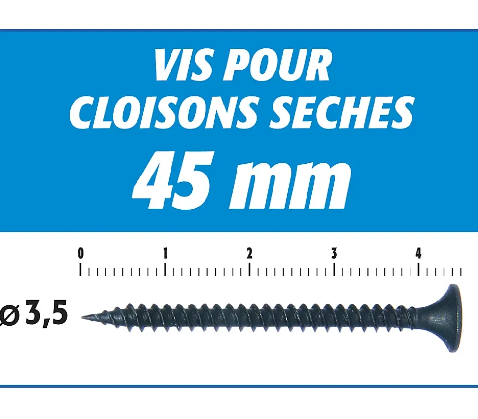 Vis Auto Perceuse 25 mm Semin - Fixation des Plaques de Plâtre sur l'Ossature - Intérieur - Boîte de 1000 Pièces (Lot de 5000)