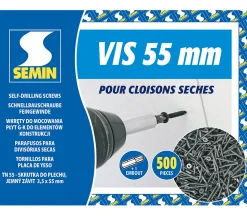 Vis Auto Perceuse 45 mm Semin - Fixation des Plaques de Plâtre sur l'Ossature - Intérieur - Boîte de 1000 Pièces (Lot de 2000)