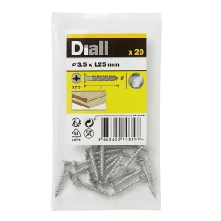 Vis à bois en acier inoxydable A2 pozidriv 3.5x25 mm - 20 pièces