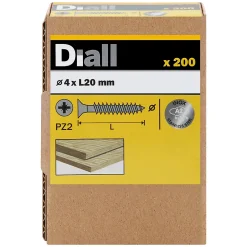 Vis à bois en acier inoxydable A2 pozidriv 4x20 mm - 200 pièces