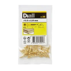 Vis à bois en laiton pozidriv 3.5x16 mm - 25 pièces