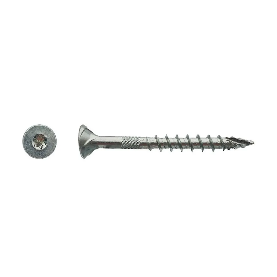 200 Vis Bois FX5 Tête Fraisée Torx F/Partiel 6 x 70 mm - Zingué blanc - D-Work