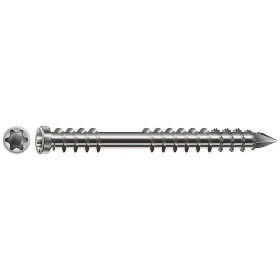 Vis À Bois Pour Terrasse Tête Cylindrique Filetage De Fixation T-star Plus T25 Inox A2 (180 Pcs)- Spax