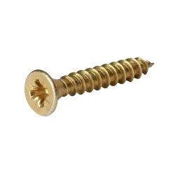 Vis à bois pozidriv tête fraisée zinguée jaune 4x25 mm - 100 pièces