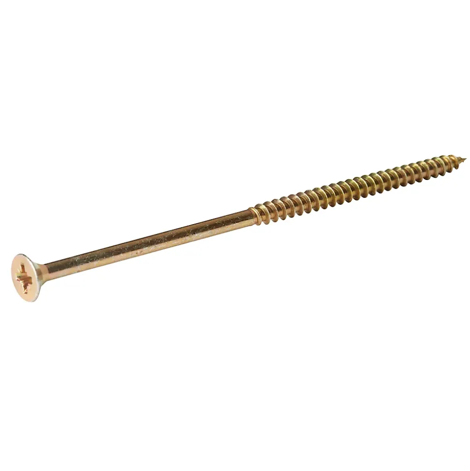 Vis à bois pozidriv tête fraisée zinguée jaune 4.5x80 mm - 100 pièces