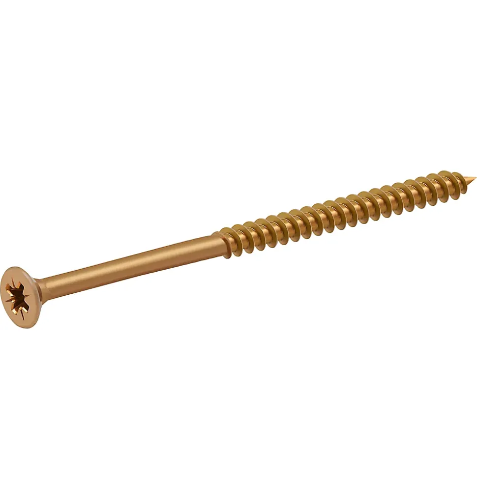 Vis à bois pozidriv tête fraisée zinguée jaune 4.5x80 mm - 100 pièces