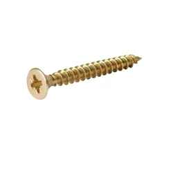 Vis à bois pozidriv tête fraisée zinguée jaune 4x50 mm - 100 pièces
