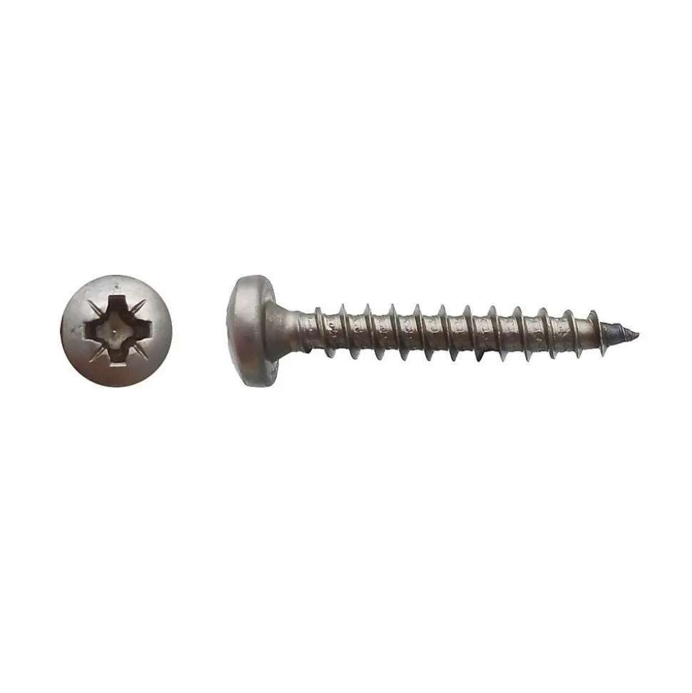 200 Vis Bois Tête Cylindrique Pozidriv 4.5 x 20 mm - Inox A2 - D-Work