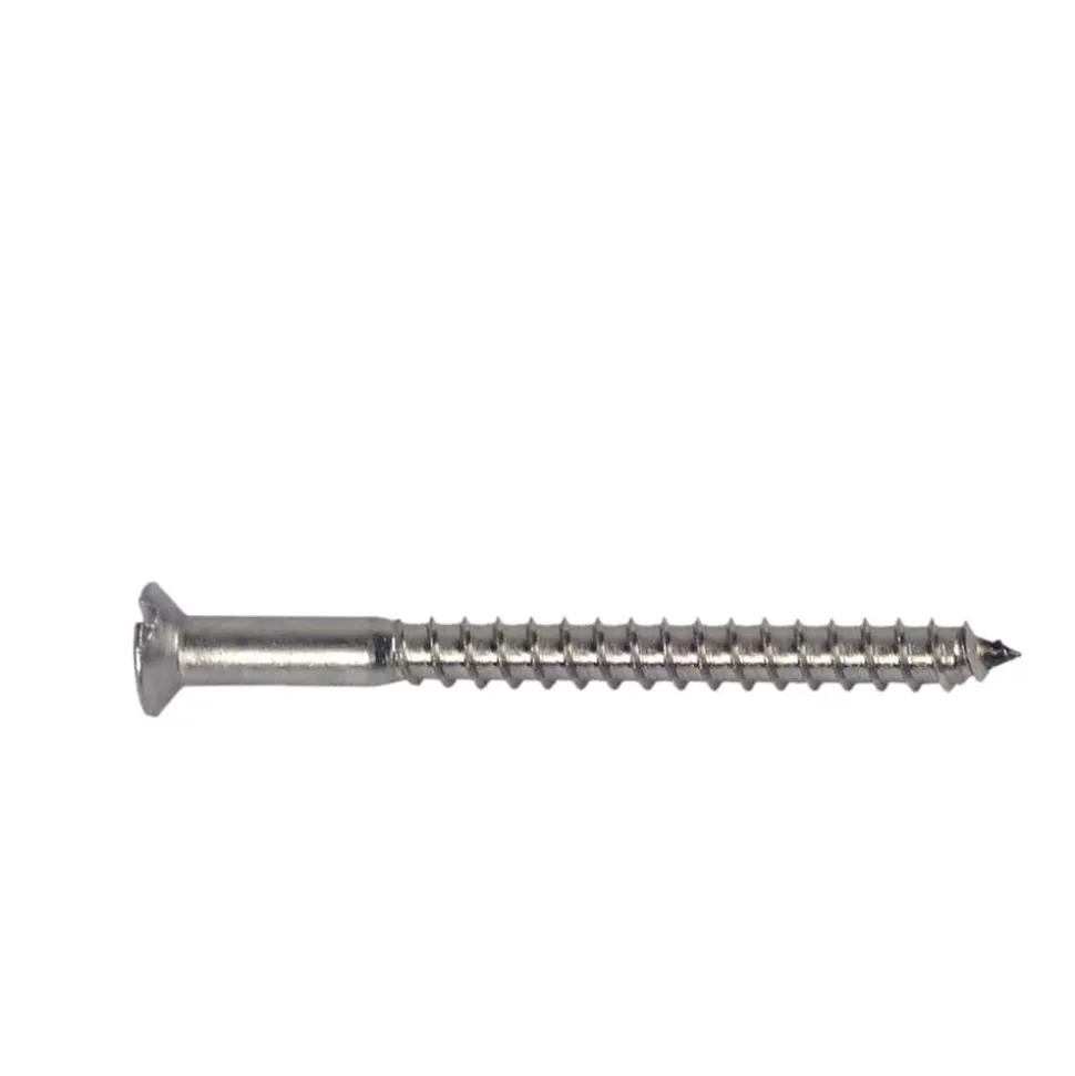 200 Vis à Bois Tête Fraisée Fendue F/Partiel 6 x 50 mm - DIN 97 - Inox A2 - D-Work