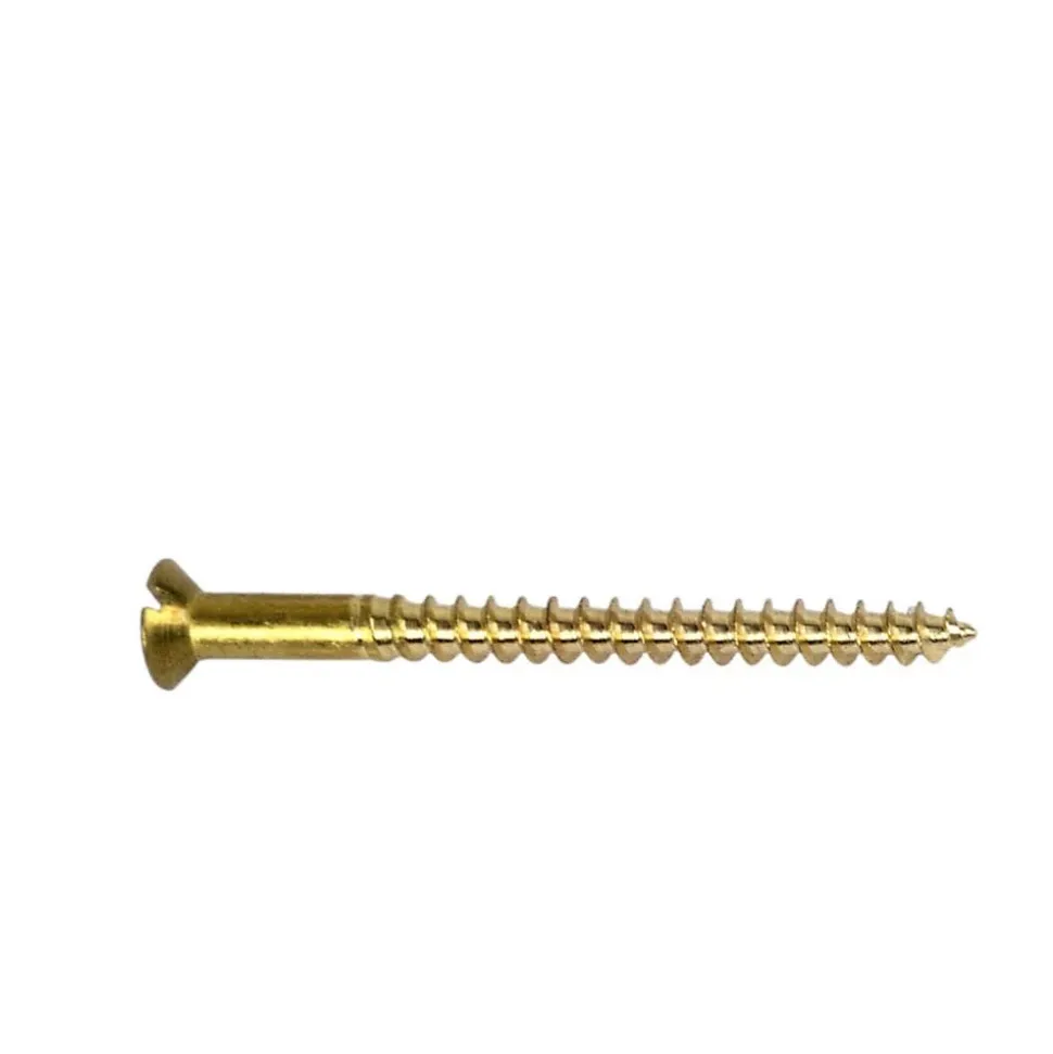 200 Vis Bois Tête Fraisée Fendue 3.5 x 12 mm - Laiton - D-Work