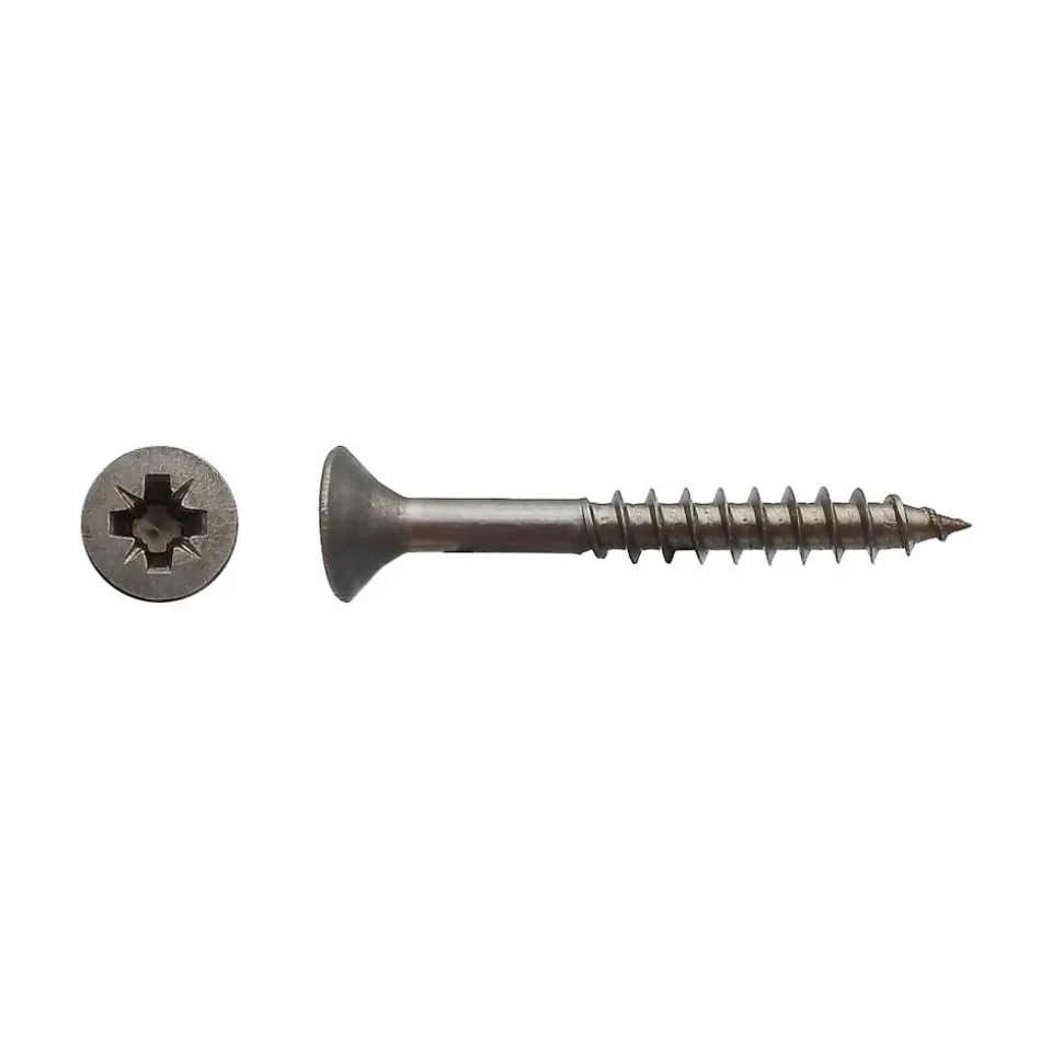 200 Vis Bois Tête Fraisée Pozidriv F/Partiel 4 x 35 mm - Inox A2 - D-Work