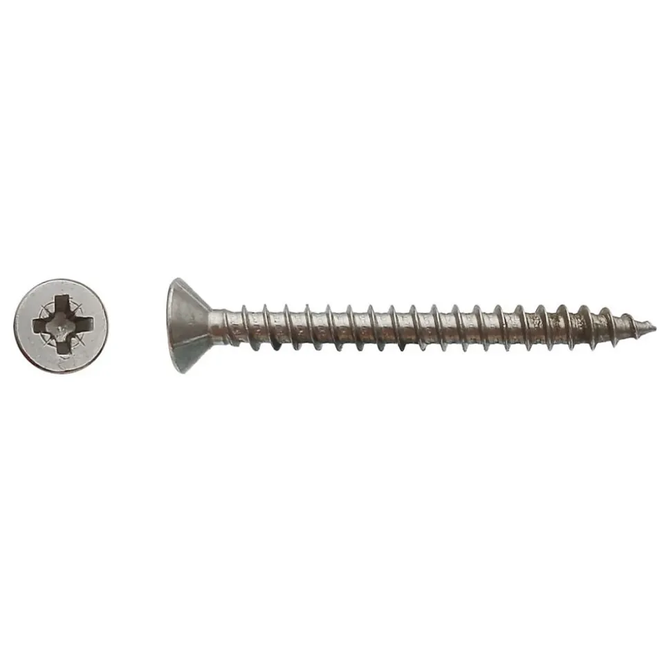 200 Vis Bois Tête Fraisée Pozidriv 5 x 30 mm - Inox A2 - D-Work
