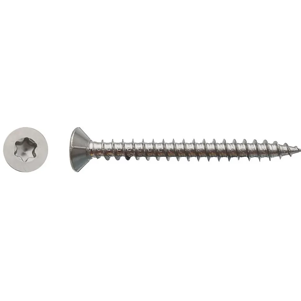 200 Vis Bois Tête Fraisée Torx T20 4 x 16 mm - Inox A2 - D-Work