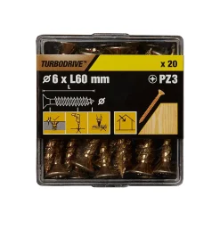 Vis à bois Turbodrive Premium pozidriv zinguée jaune 5x80 mm - 100 pièces