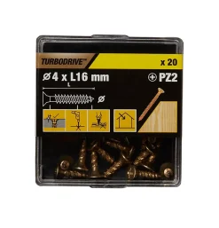 Vis à bois Turbodrive Premium pozidriv zinguée jaune 3.5x50 mm - 100 pièces