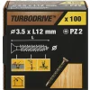 Vis à bois Turbodrive Premium pozidriv zinguée jaune 3.5x12 mm - 100 pièces