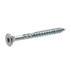Vis à bois zinguée blanc - tête fraisée - filetage partiel - empreinte torx - pointe anti-fendage 5 x 70 - Boîte de 200