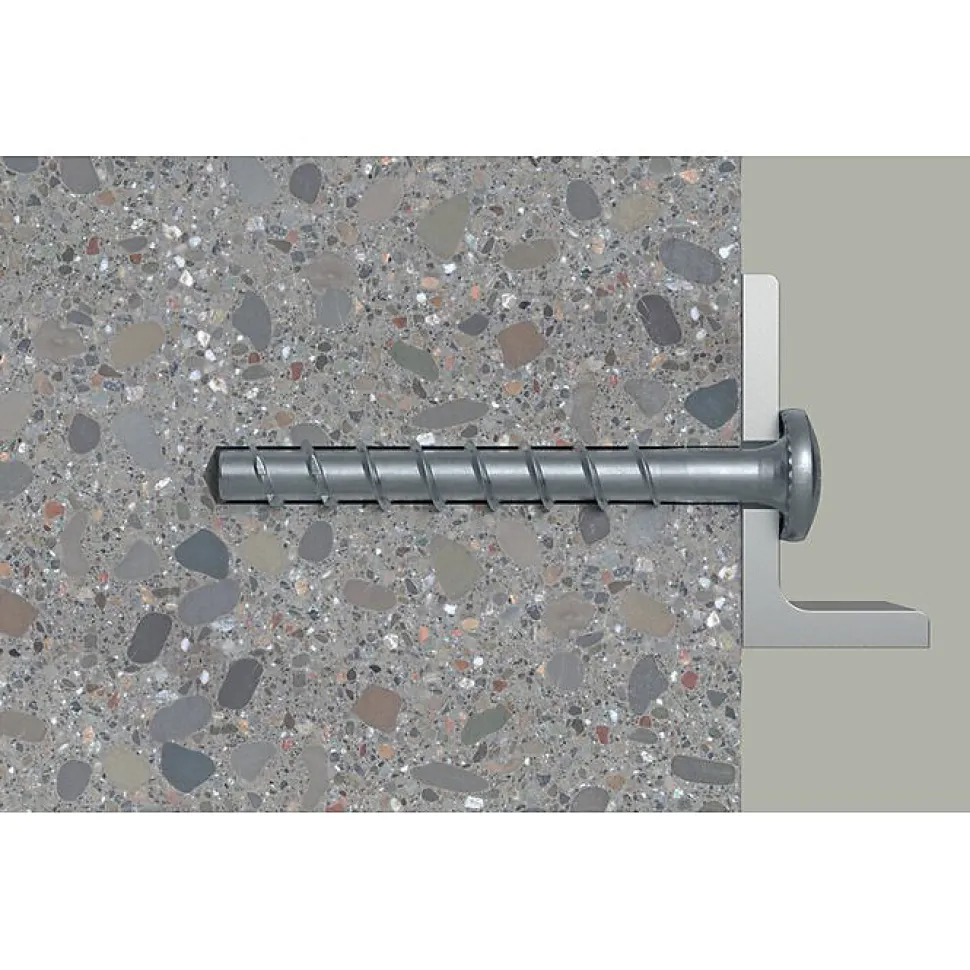 Vis béton - Fischer - Tête cylindrique - Acier électrozingué - 6 x 40/5 - Boîte de 100
