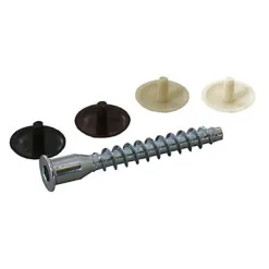 4 vis d'assemblage et caches acier zingué Diall Ø5 x l.50 mm