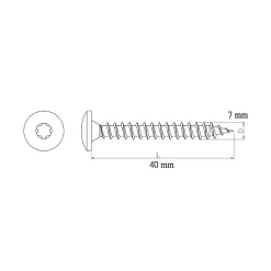 Vis de charnière zinguée noire 3,5x40 mm - 20 pièces