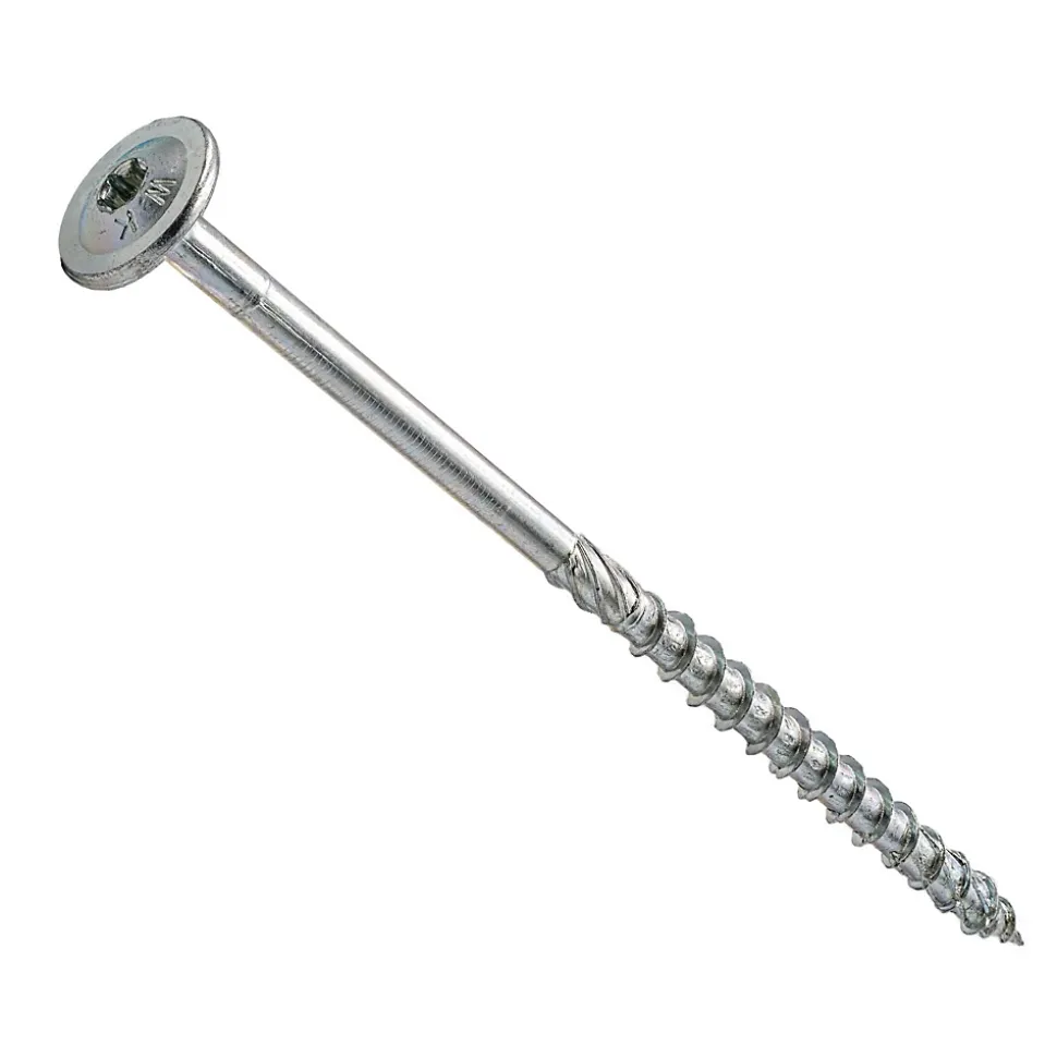 Vis de construction bois Klimas à tête large Torx zinguées blanches 5 x 100 mm 150 pcs