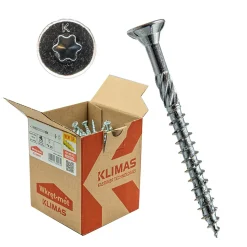 Vis de construction bois Klimas à tête fraisée Torx, zinguées blanches 4 x 40 mm 400 St.