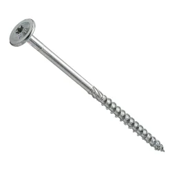 Vis de construction bois Klimas à tête large Torx zinguées blanches 6 x 160 mm 100 pcs