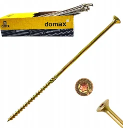 Vis de construction en bois Domax à tête fraisée, zinguée jaune, 6 x 180 mm 100 pcs
