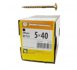 Vis de construction en bois Domax à tête fraisée, zinguée jaune, 8 x 220 mm 50 pcs