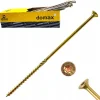 Vis de construction en bois Domax à tête fraisée, zinguée jaune, 6 x 300 mm 100 pcs