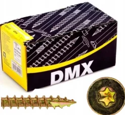 Vis de construction en bois Domax à tête fraisée, zinguée jaune, 8 x 380 mm 50 pcs