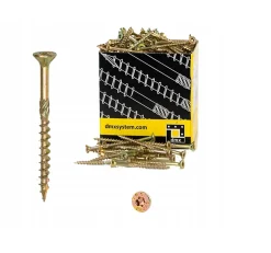 Vis de construction en bois Domax à tête fraisée, zinguée jaune, 5 x 60 mm 200 pcs