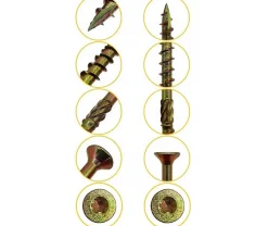 Vis de construction en bois Domax à tête fraisée, zinguée jaune, 4,5 x 35 mm, 200 pcs