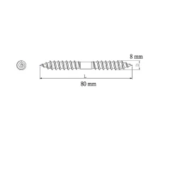 Vis à double filetage (bois/bois) 8x80 zingués mm - 5 pièces